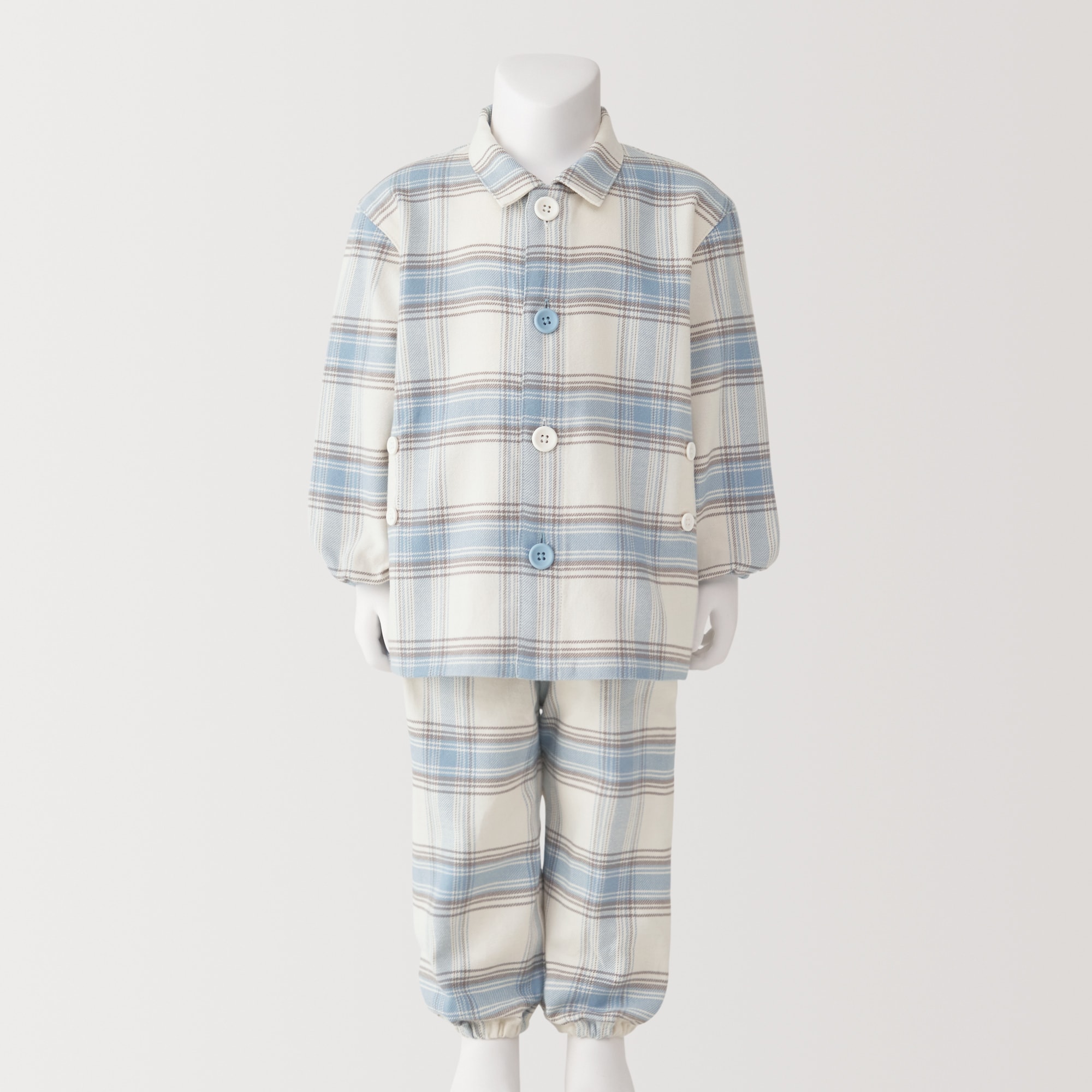 ベビー　脇に縫い目のない　フランネル　お着替えパジャマ