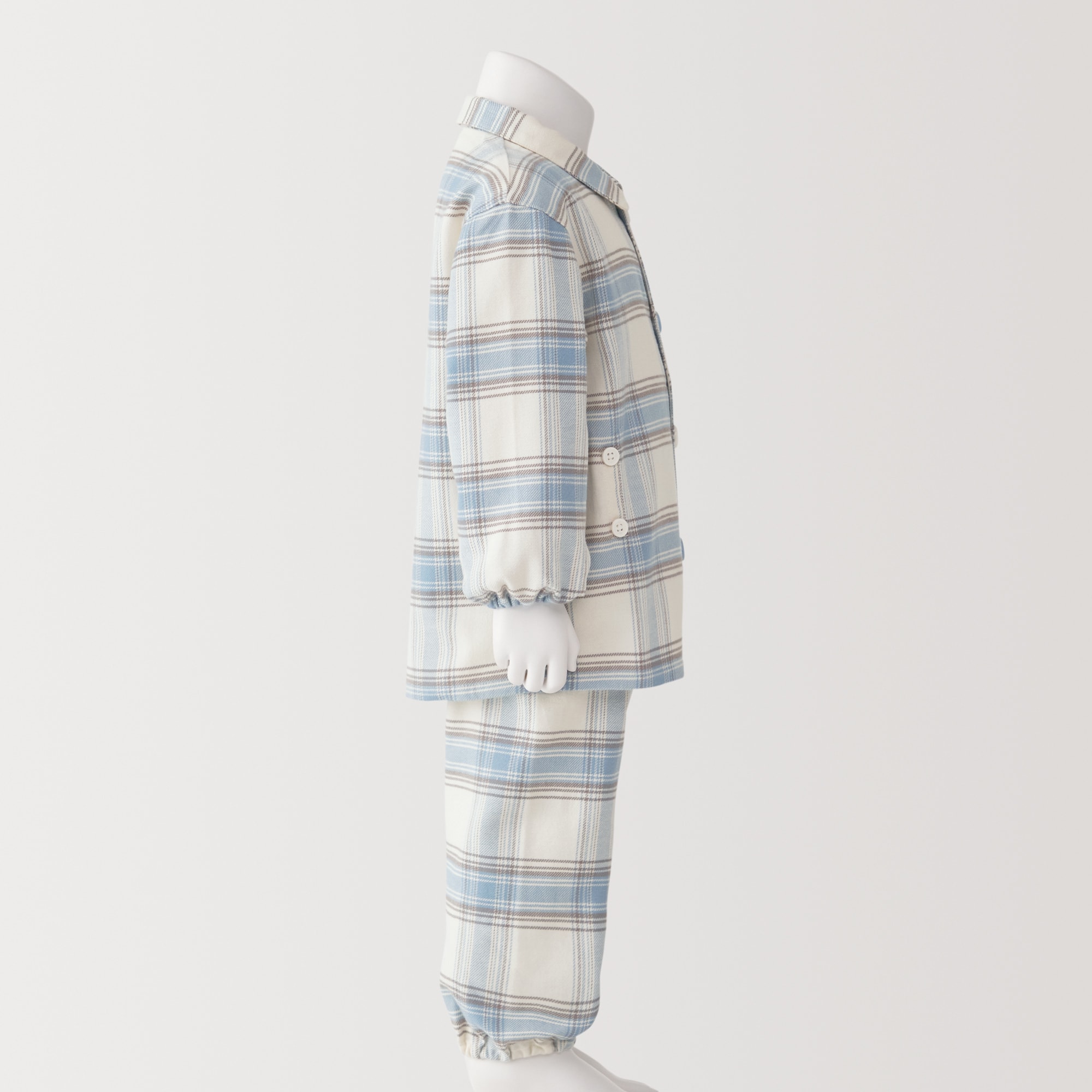 ベビー　脇に縫い目のない　フランネル　お着替えパジャマ