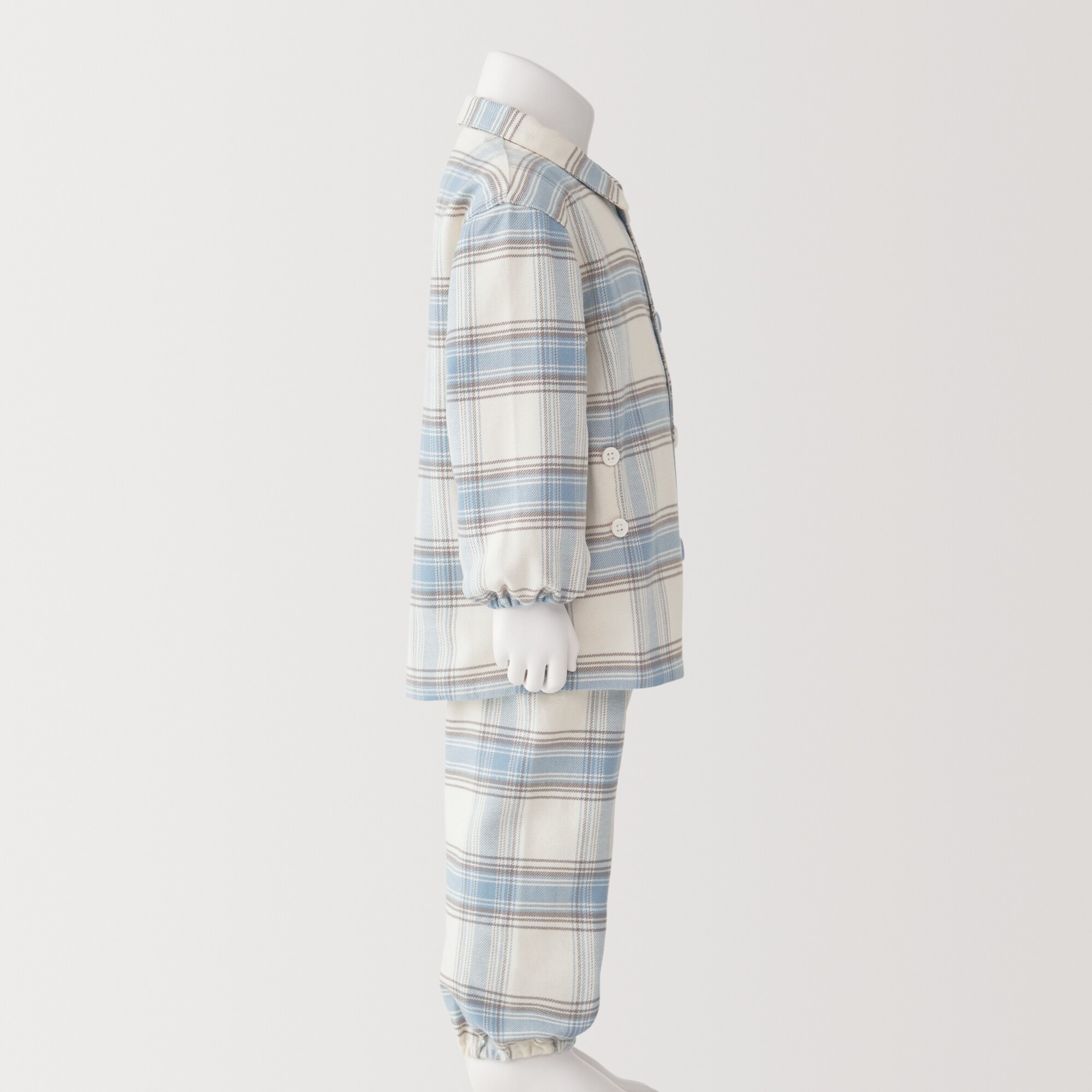 ベビー　脇に縫い目のない　フランネル　お着替えパジャマ