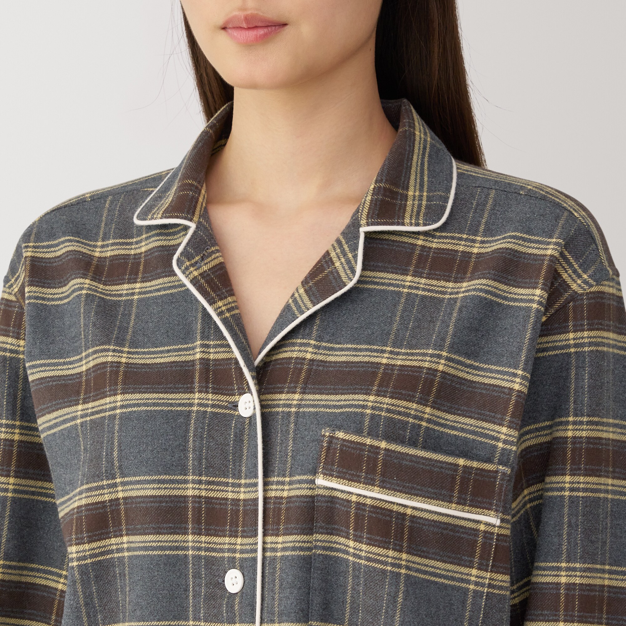 婦人 脇に縫い目のない フランネルパジャマ | 無印良品
