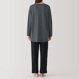 婦人　脇に縫い目のない　綿レーヨン　接結ルームウエアセット