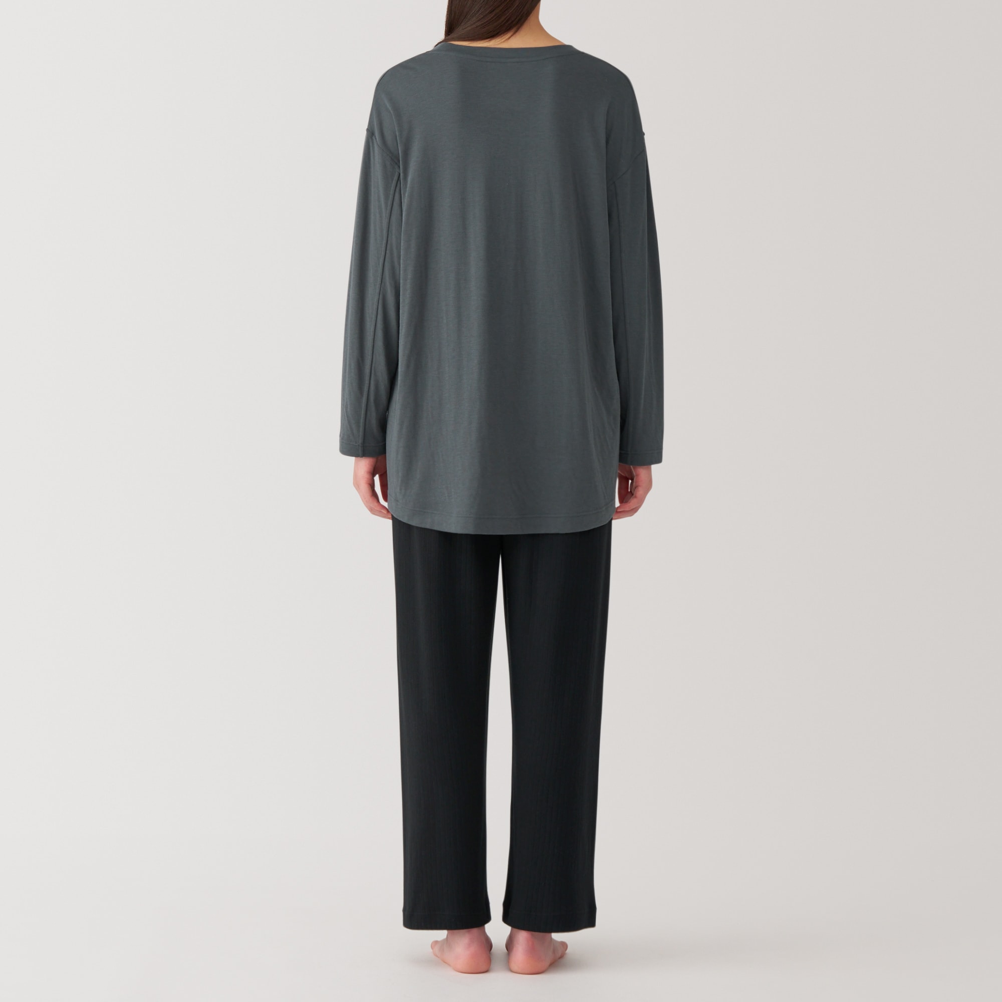 婦人　脇に縫い目のない　綿レーヨン　接結ルームウエアセット