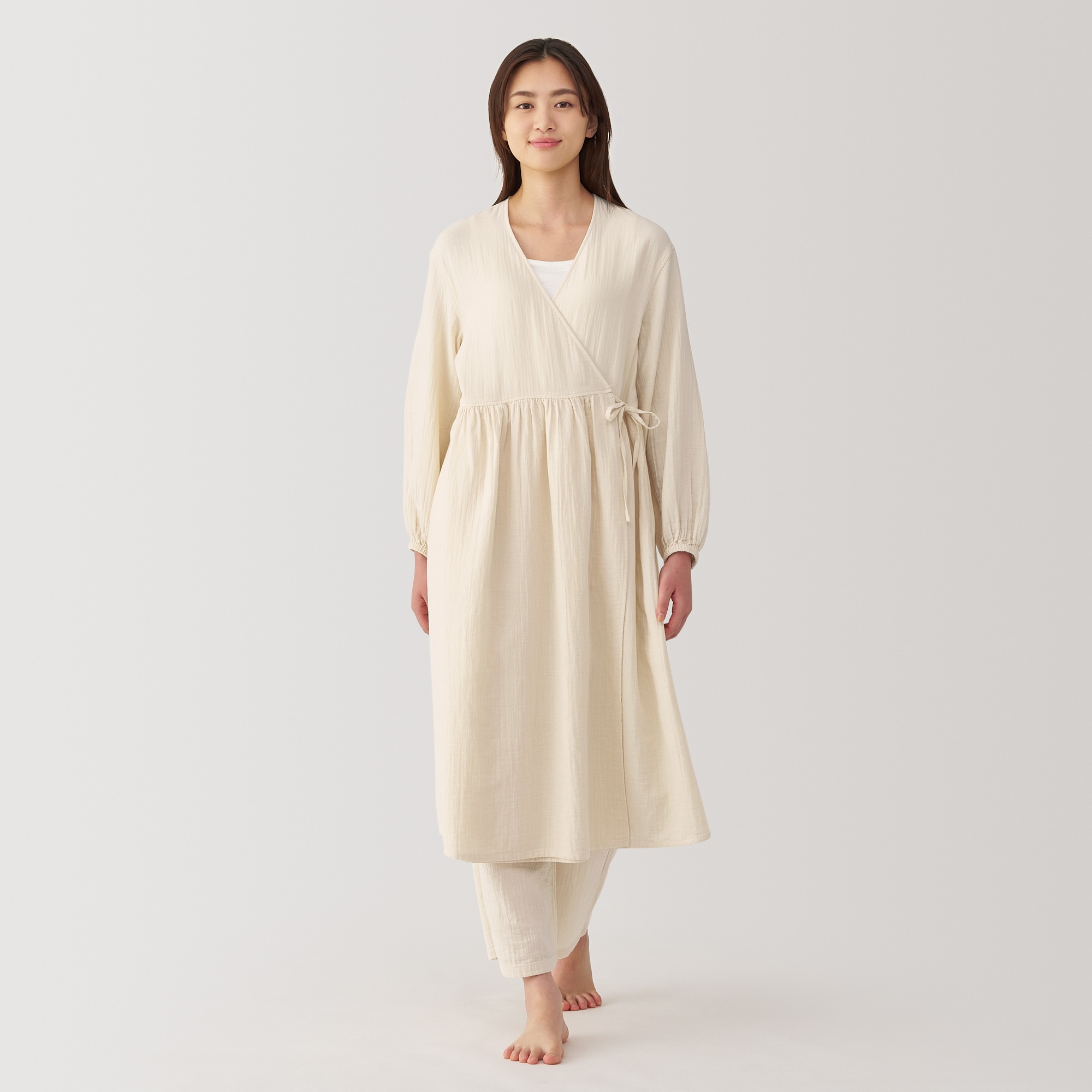 婦人 ふんわりしぼガーゼ ロングカーディガン | 無印良品