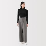 婦人　起毛フライス編みハイネック長袖Ｔシャツ