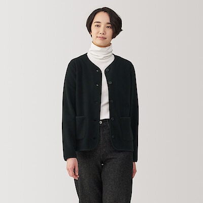 婦人　素材に還るフリースカーディガン