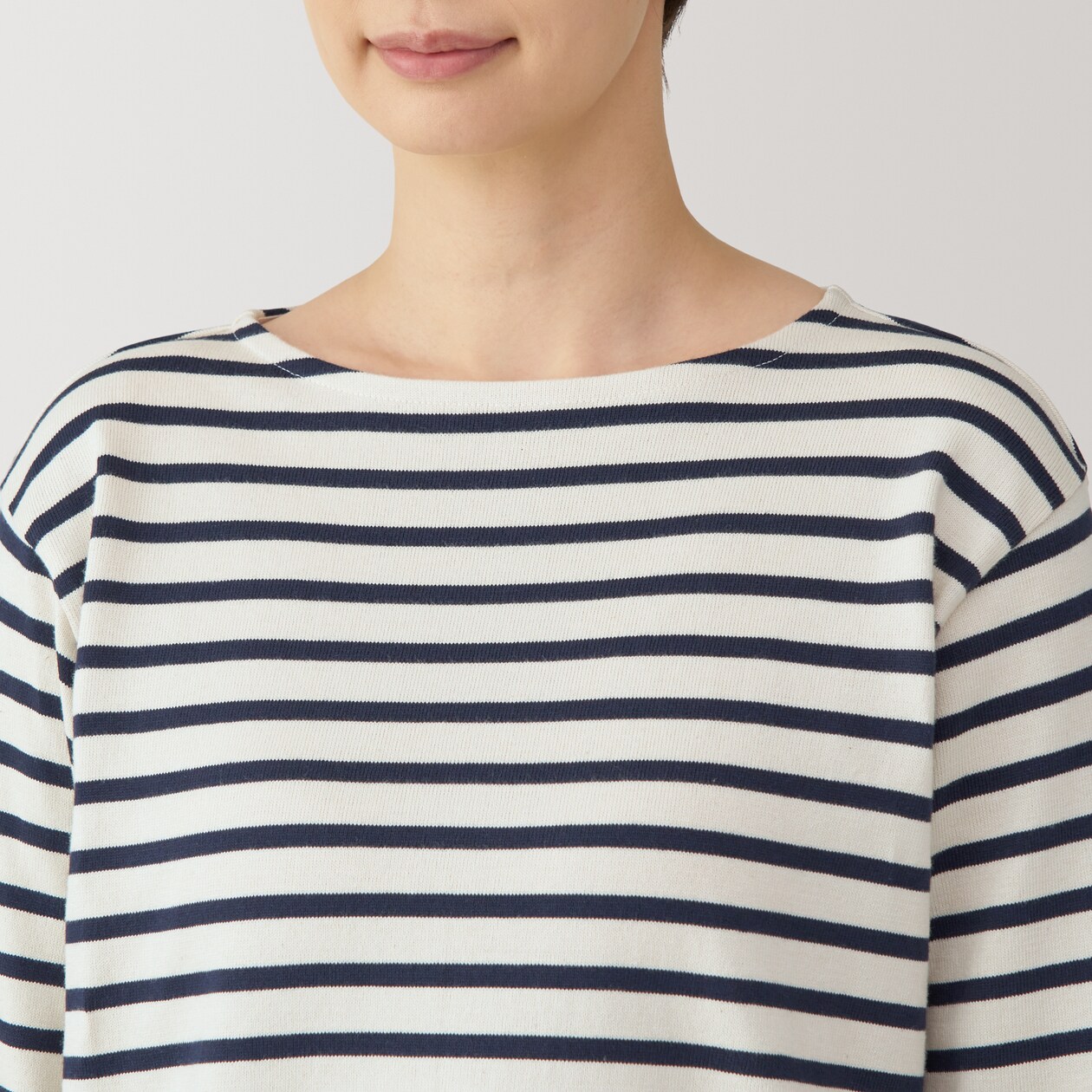 婦人　太番手ボートネック長袖Ｔシャツ