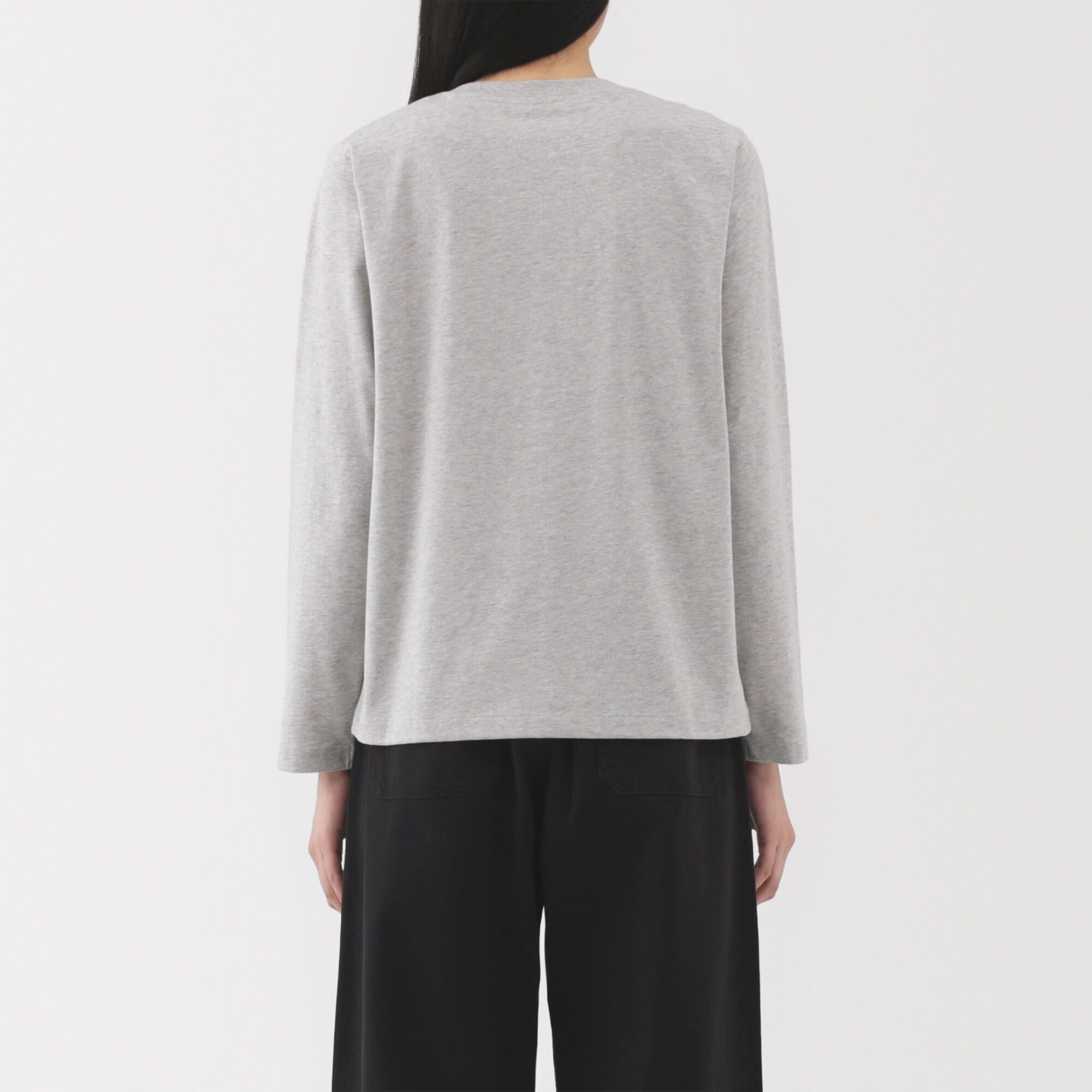 婦人　天竺編みクルーネック長袖Ｔシャツ