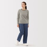 婦人　天竺編みクルーネック長袖Ｔシャツ