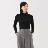 婦人　起毛フライス編みハイネック長袖Ｔシャツ