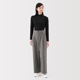婦人　起毛フライス編みハイネック長袖Ｔシャツ