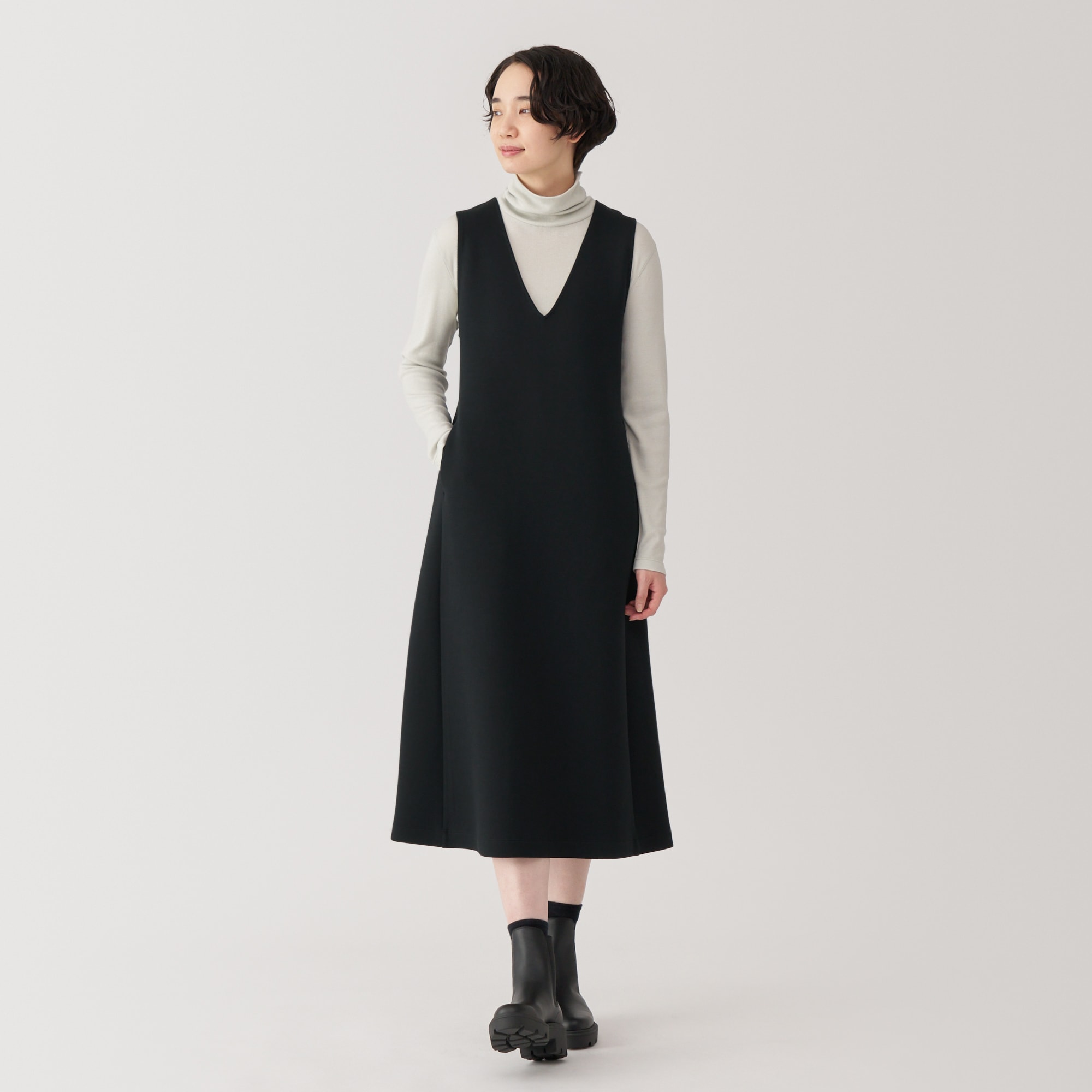 無印ジャンパースカート 婦人 二重編みスウェットジャンパースカート | 無印良品