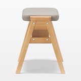 残反をつかったスタッキングスツール　ポリエステル平織　グレーベージュ