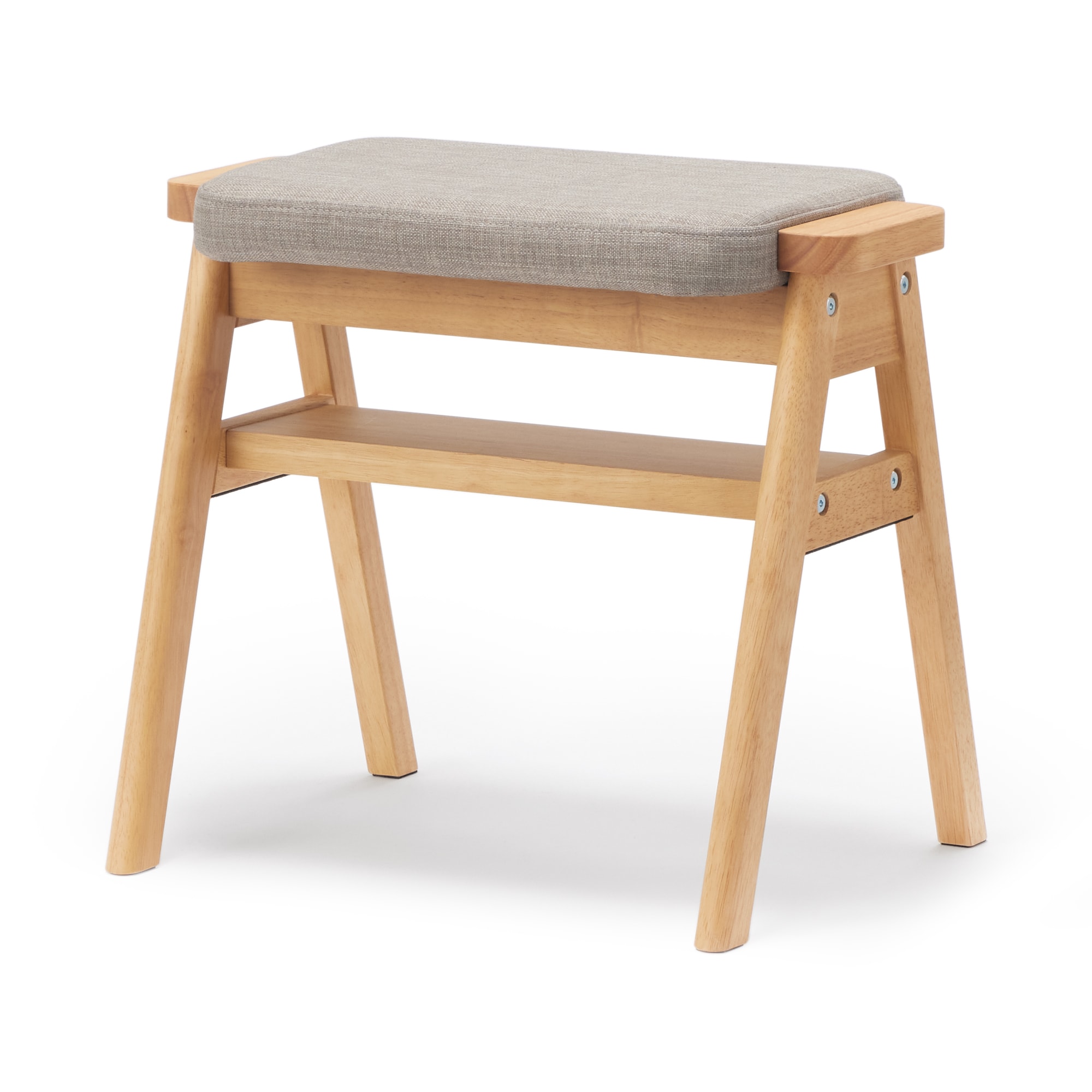 残反をつかったスタッキングスツール　ポリエステル平織　グレーベージュ