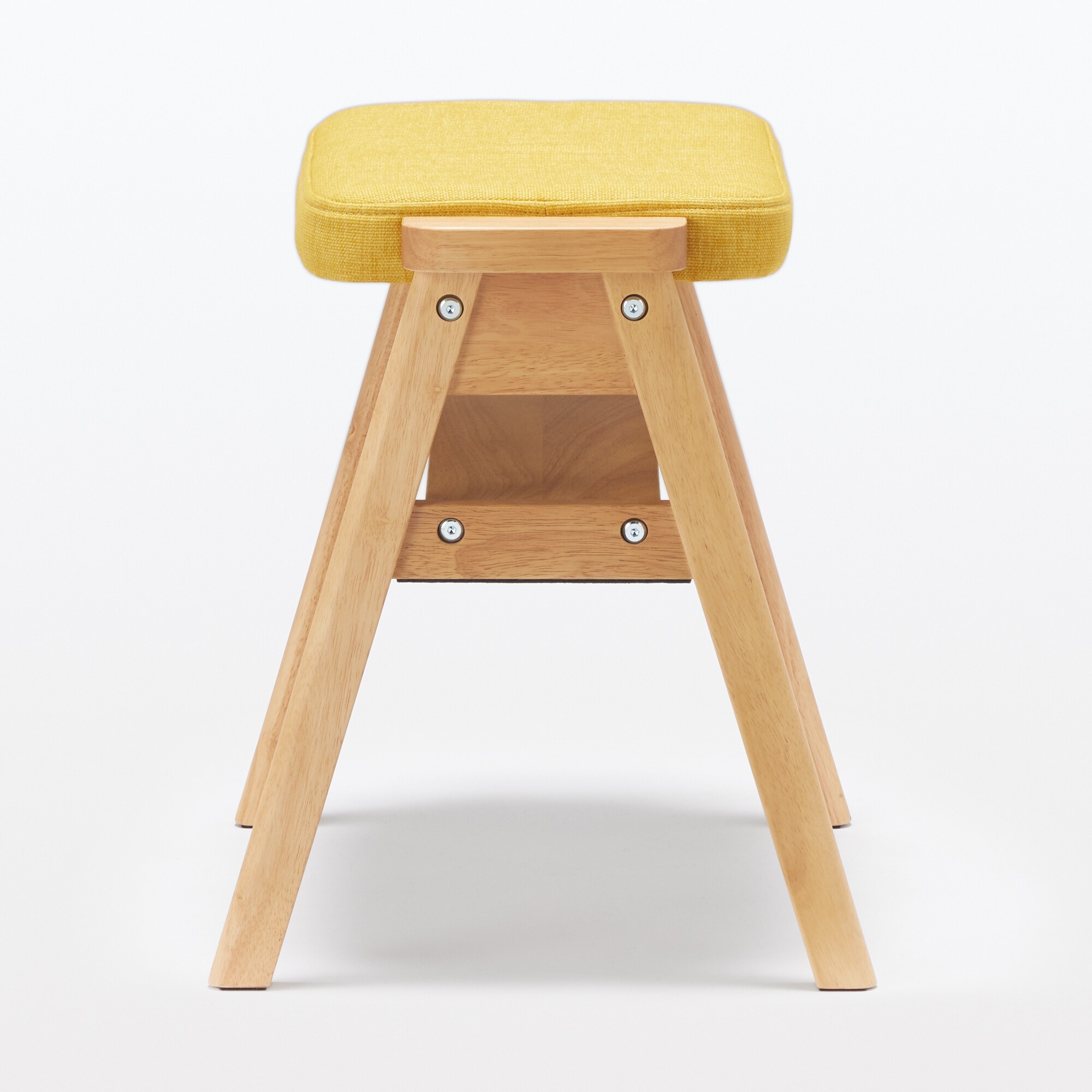 残反をつかったスタッキングスツール　ポリエステル平織　イエロー