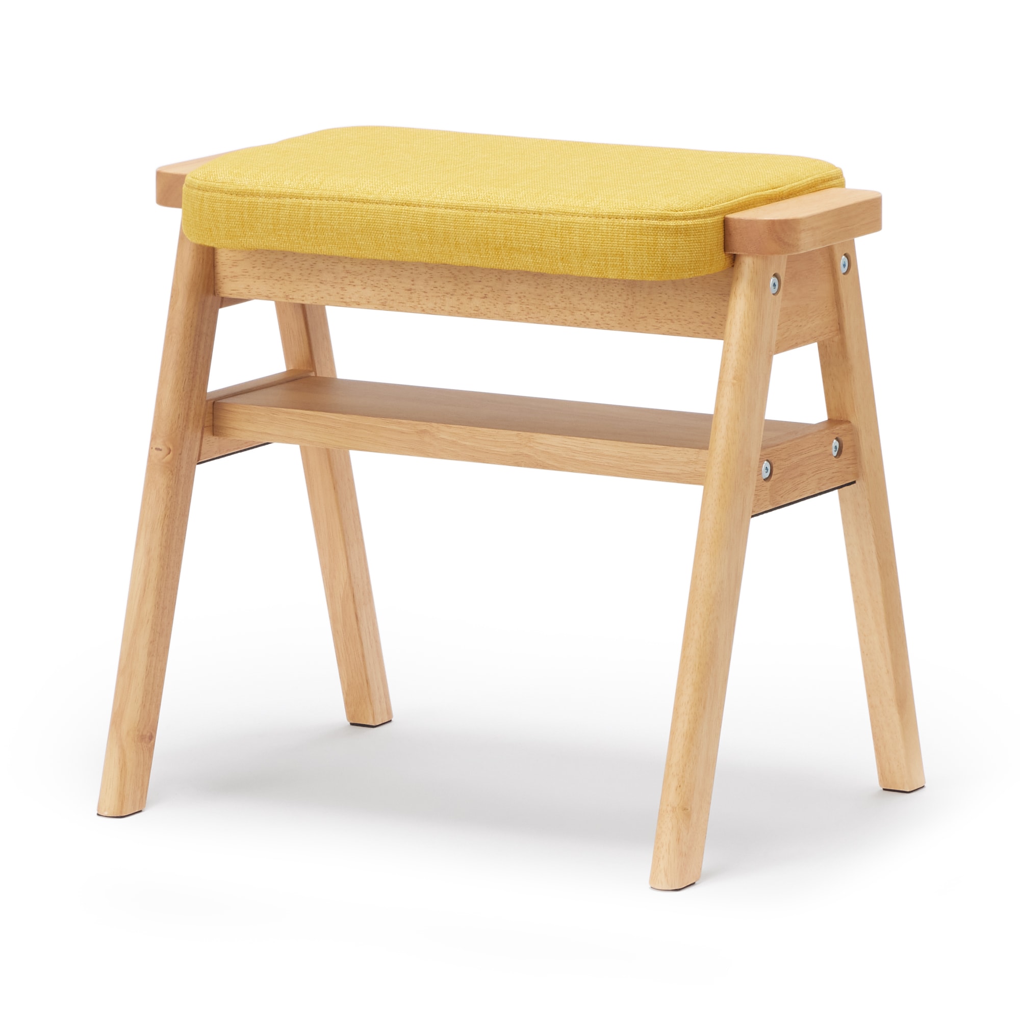 残反をつかったスタッキングスツール　ポリエステル平織　イエロー