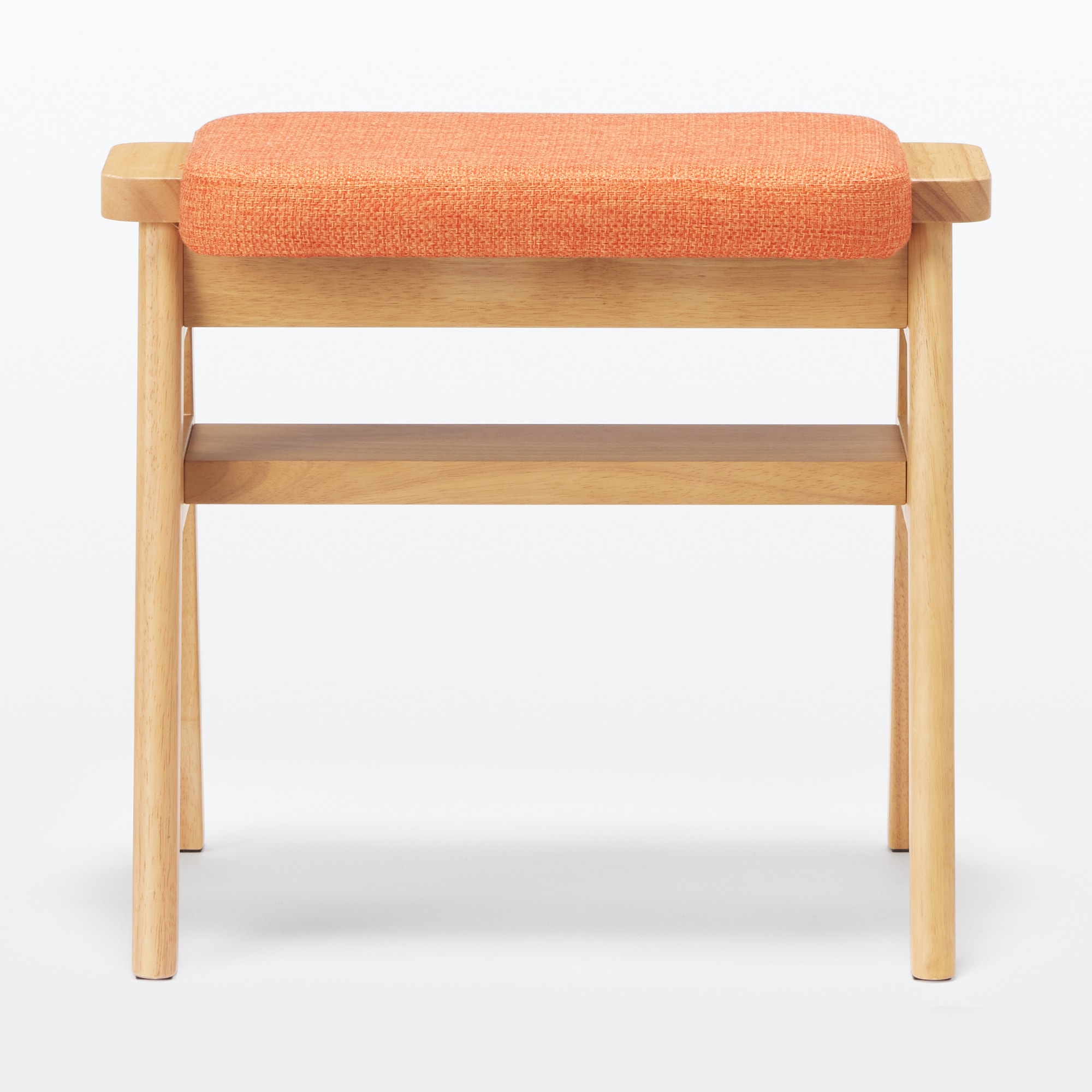 残反をつかったスタッキングスツール　ポリエステルななこ織　オレンジ