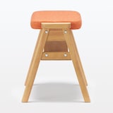 残反をつかったスタッキングスツール　ポリエステルななこ織　オレンジ