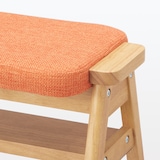 残反をつかったスタッキングスツール　ポリエステルななこ織　オレンジ