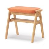 残反をつかったスタッキングスツール　ポリエステルななこ織　オレンジ