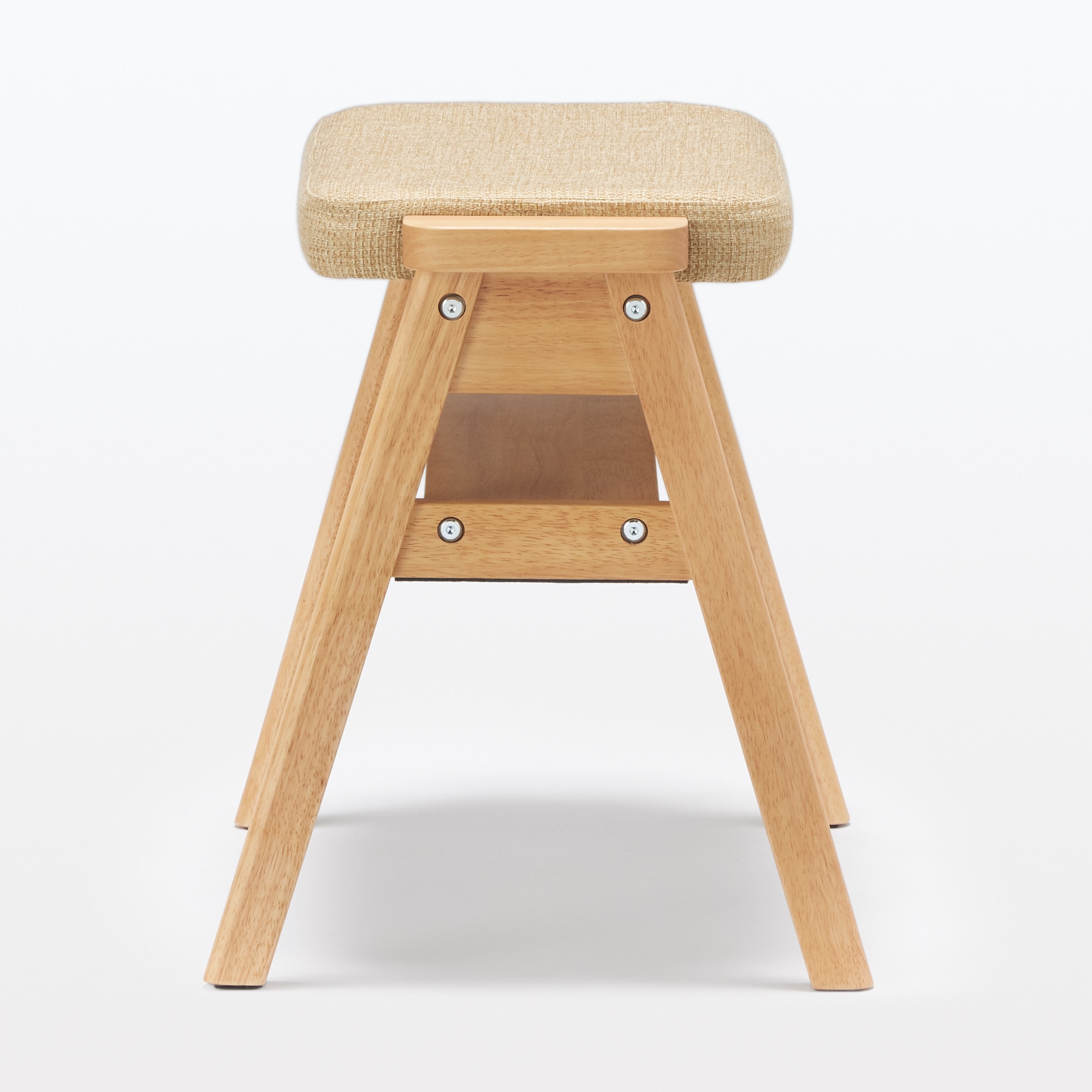 残反をつかったスタッキングスツール　ポリエステルななこ織　ベージュ