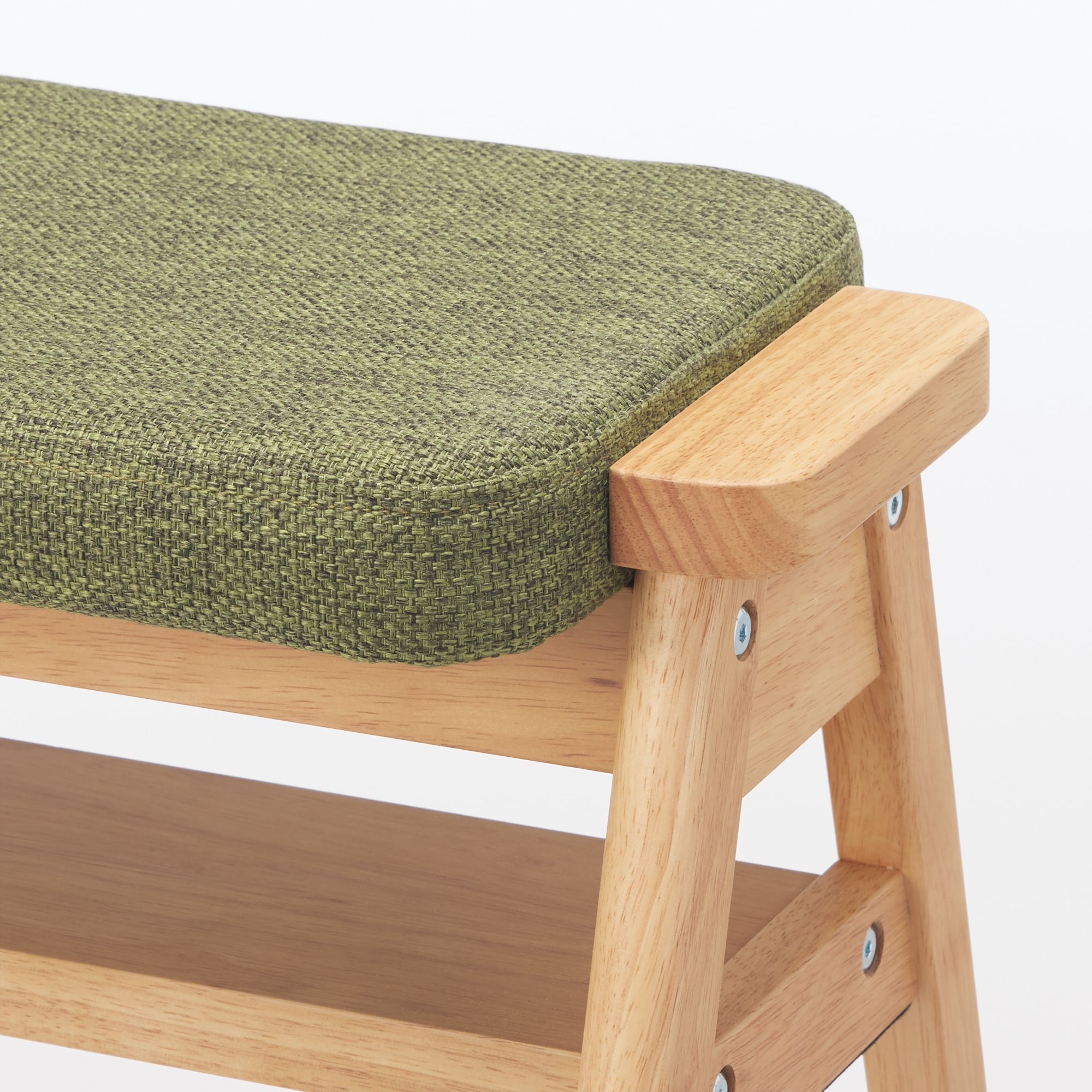 残反をつかったスタッキングスツール　ポリエステルななこ織　グリーン