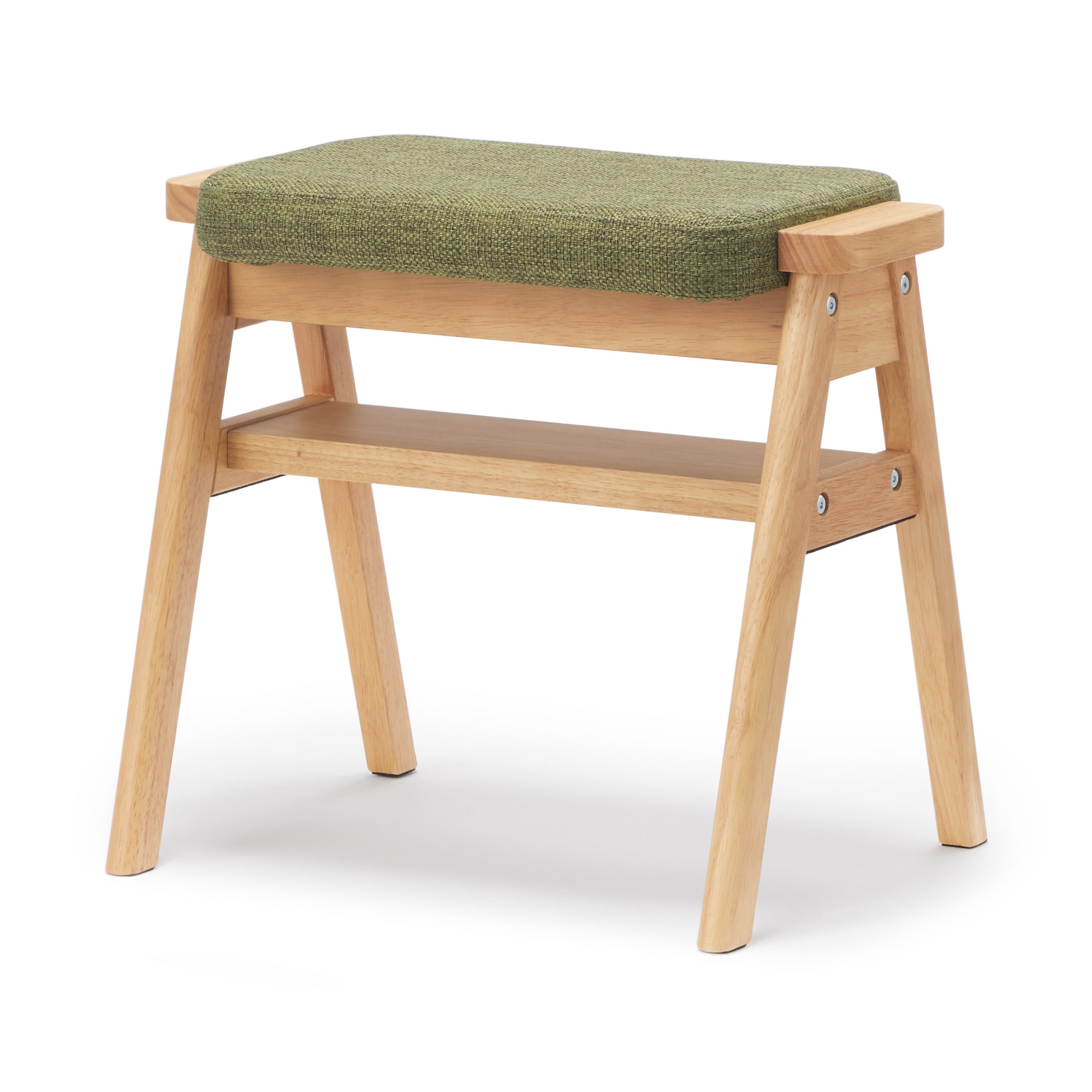 残反をつかったスタッキングスツール　ポリエステルななこ織　グリーン