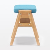 残反をつかったスタッキングスツール　ポリエステル変わり織　ブルー