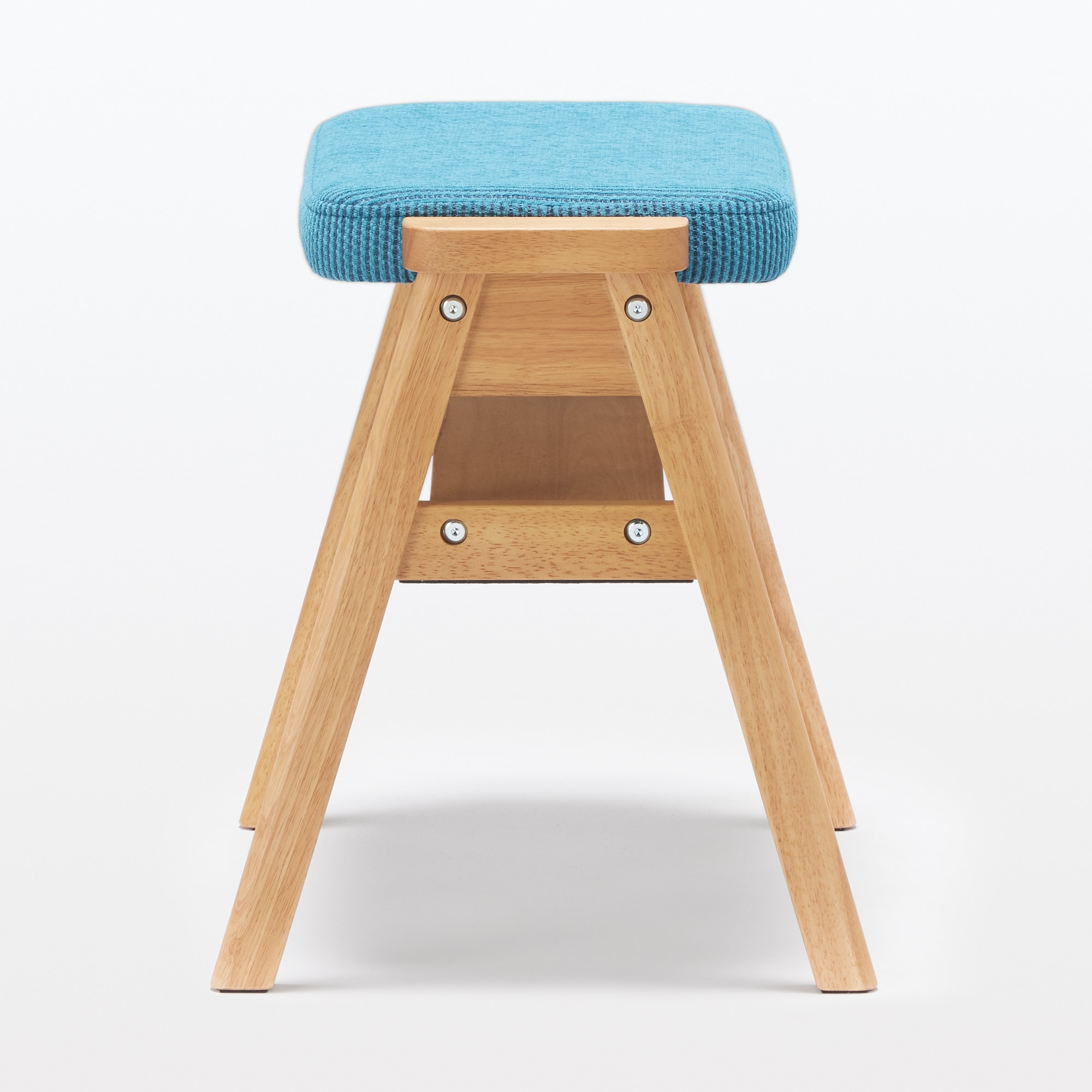 残反をつかったスタッキングスツール　ポリエステル変わり織　ブルー