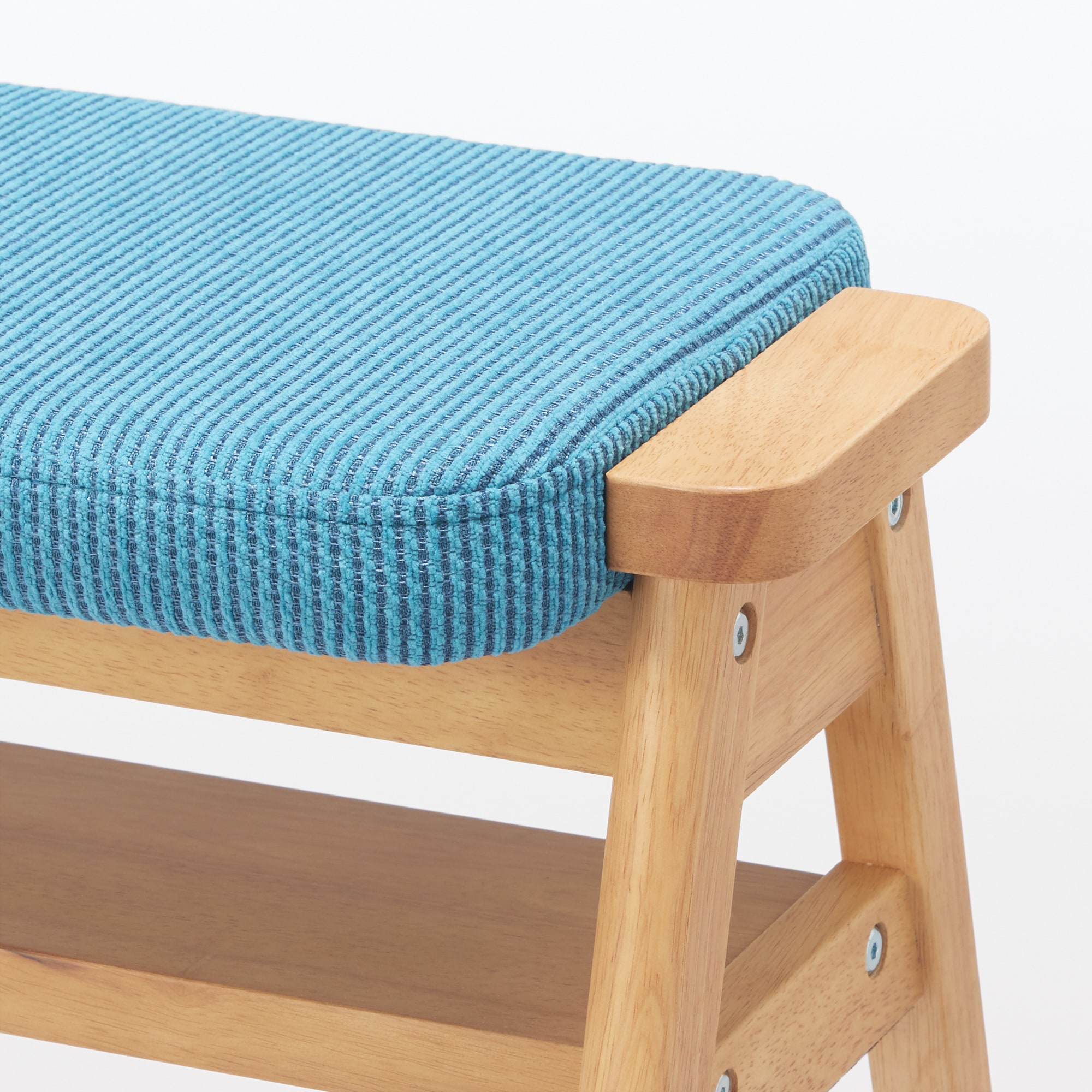 残反をつかったスタッキングスツール　ポリエステル変わり織　ブルー