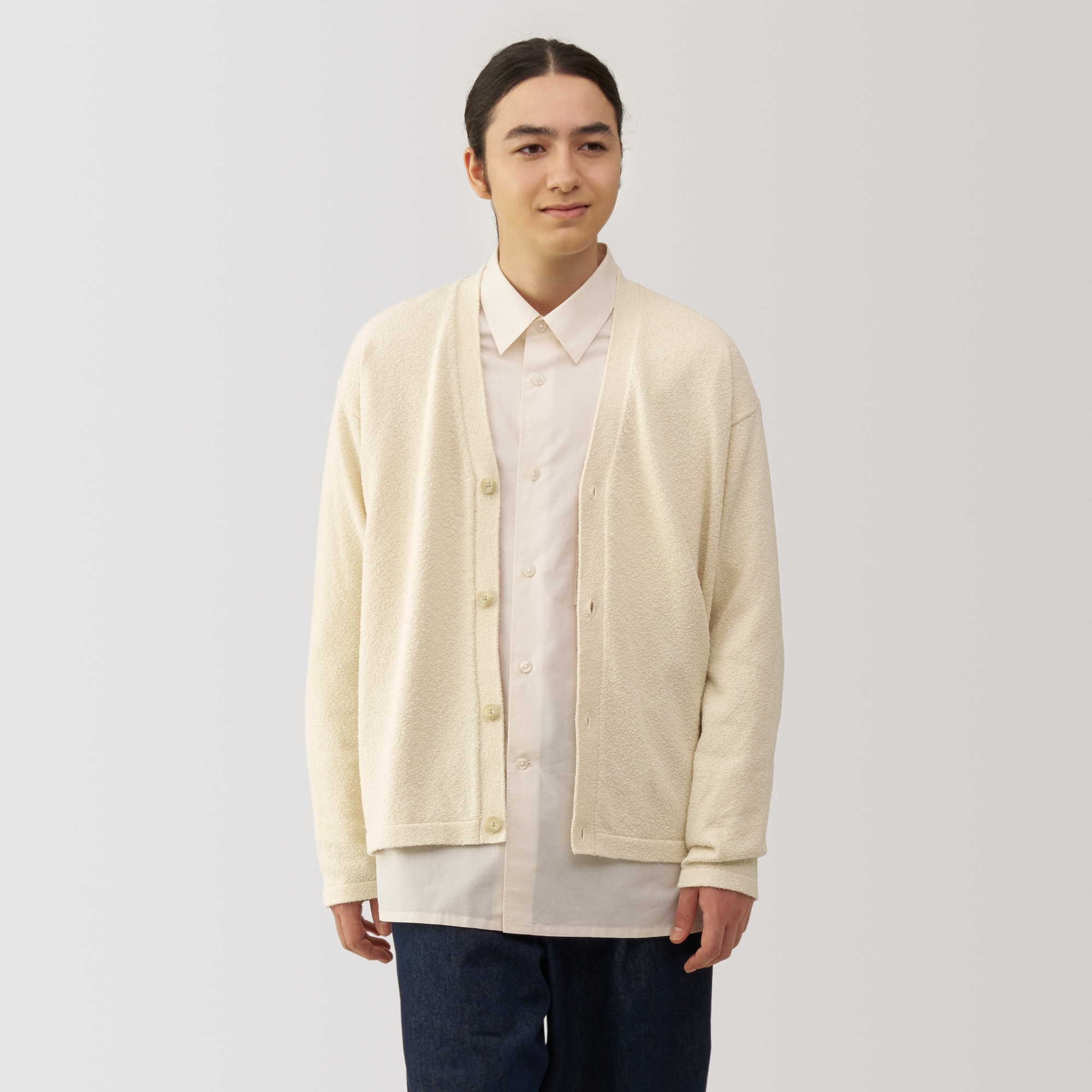 紳士 和紙混天竺ニットカーディガン | 無印良品
