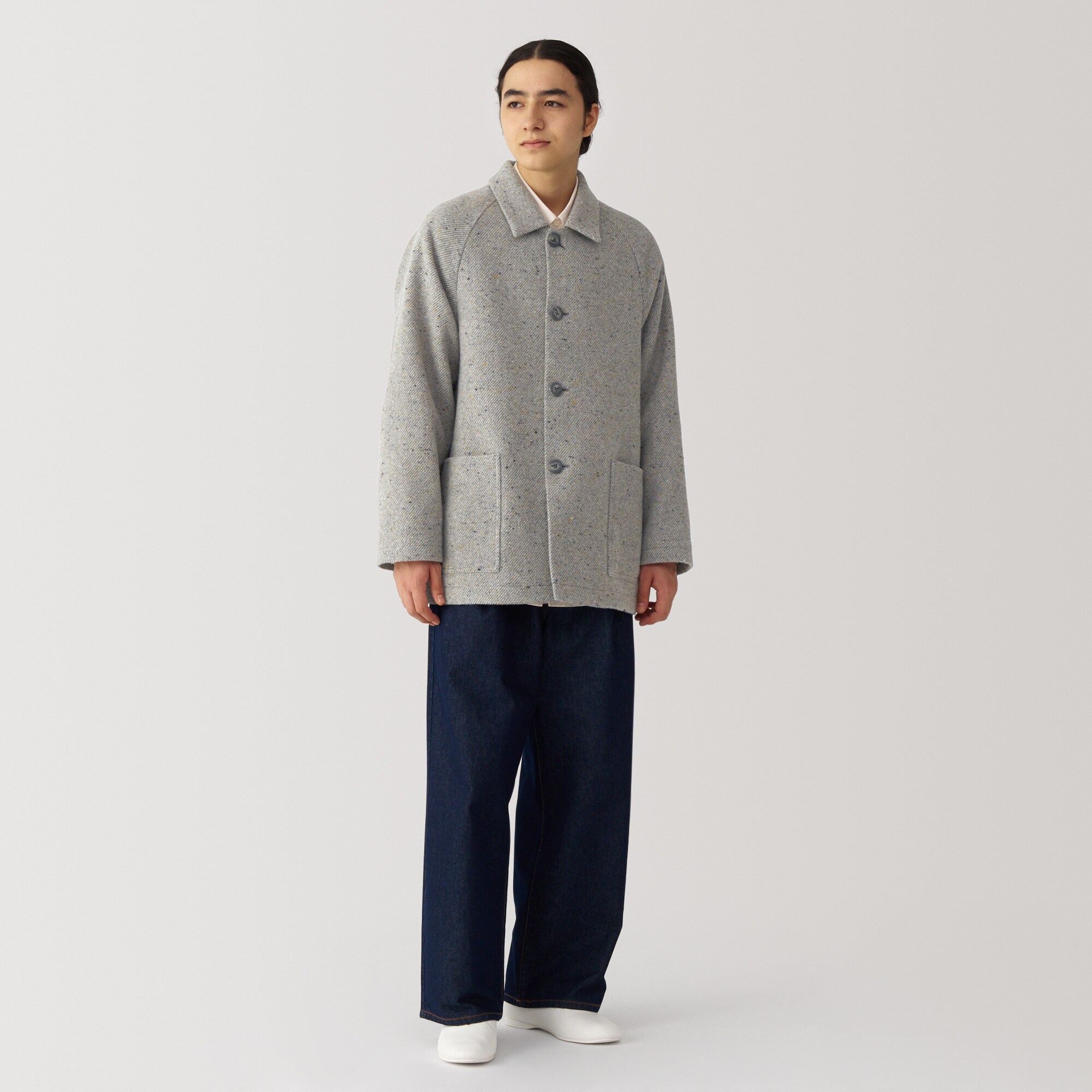 紳士 ウール混綾織りショートコート | 無印良品