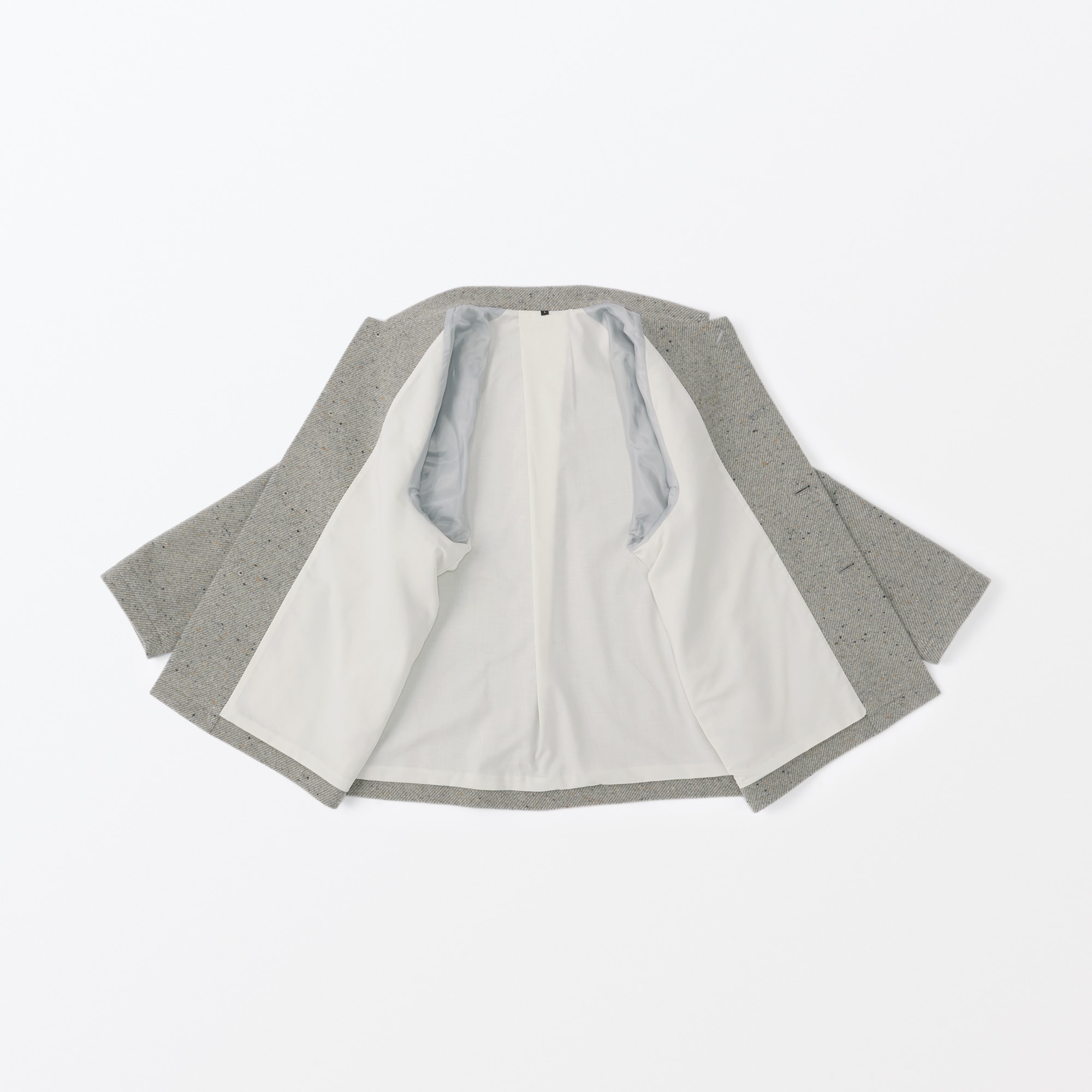 紳士　ウール混綾織りショートコート