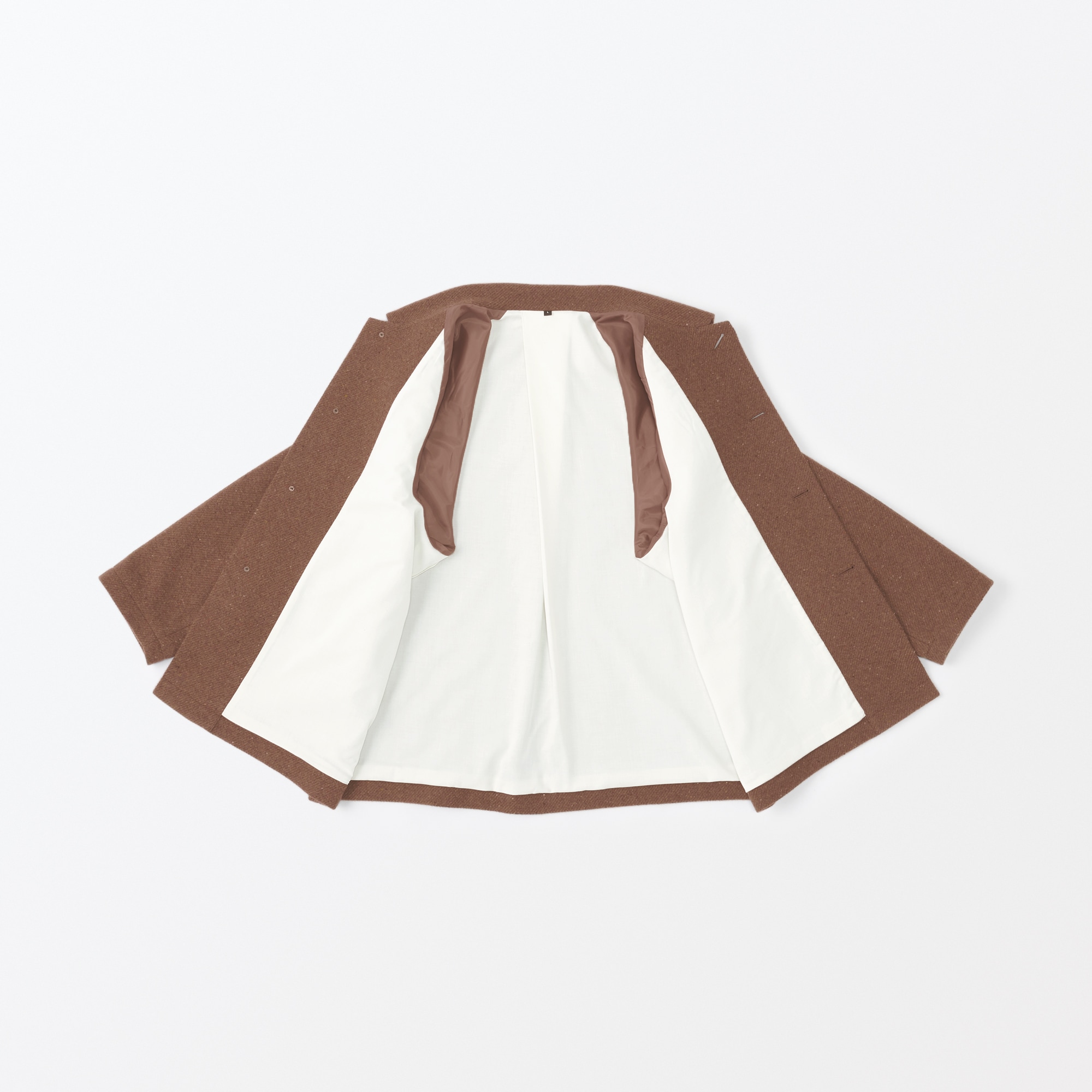 紳士　ウール混綾織りショートコート