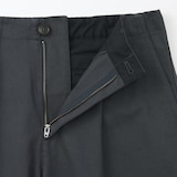 婦人　ムラ糸　チノタックワイドパンツ　股下長め