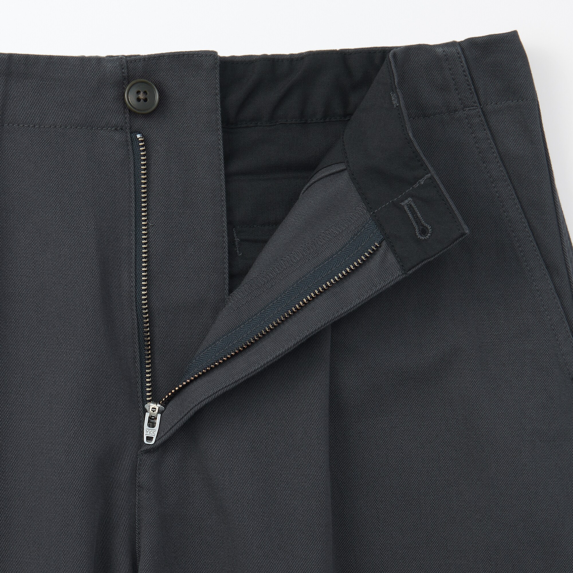 婦人　ムラ糸　チノタックワイドパンツ　股下長め