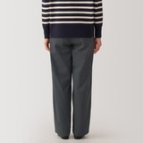 婦人　ムラ糸　チノタックワイドパンツ　股下長め