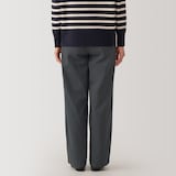 婦人　ムラ糸　チノタックワイドパンツ　股下長め