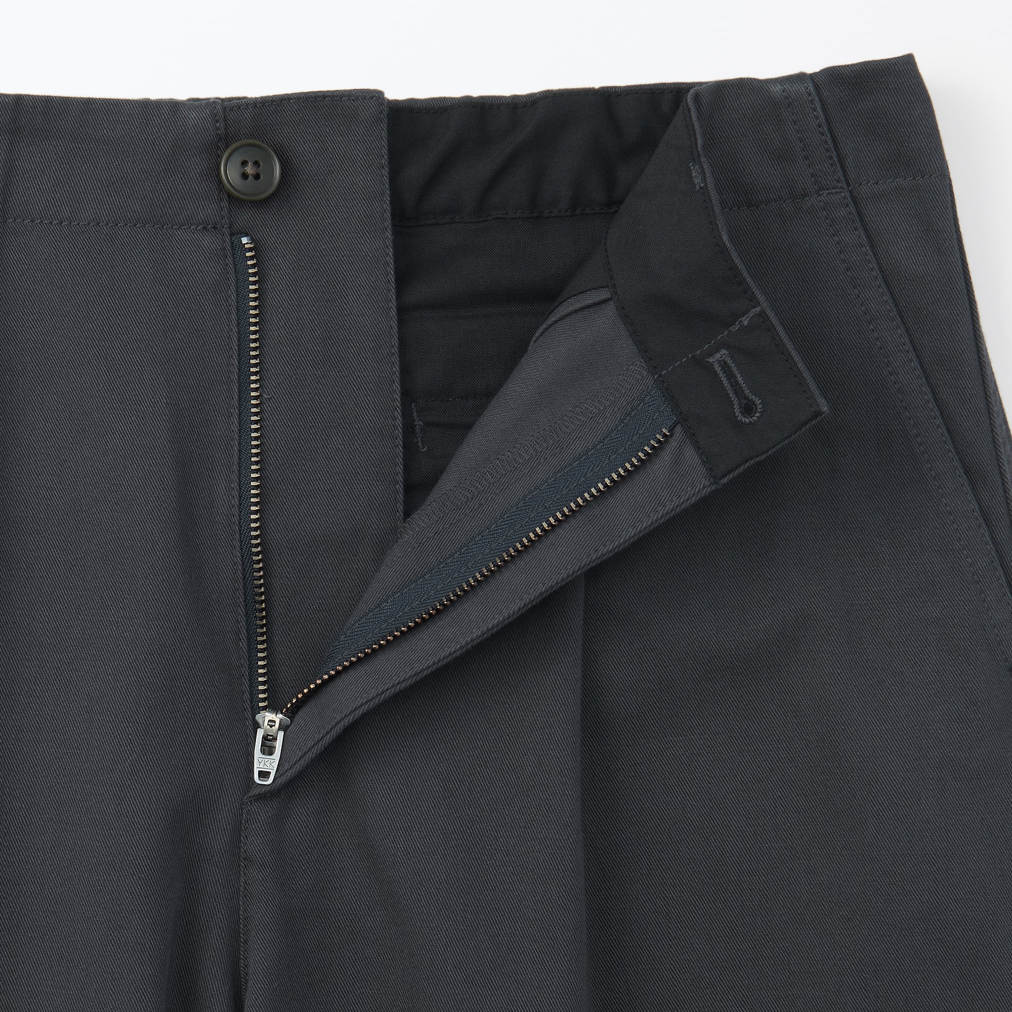 婦人　ムラ糸　チノタックワイドパンツ　股下長め