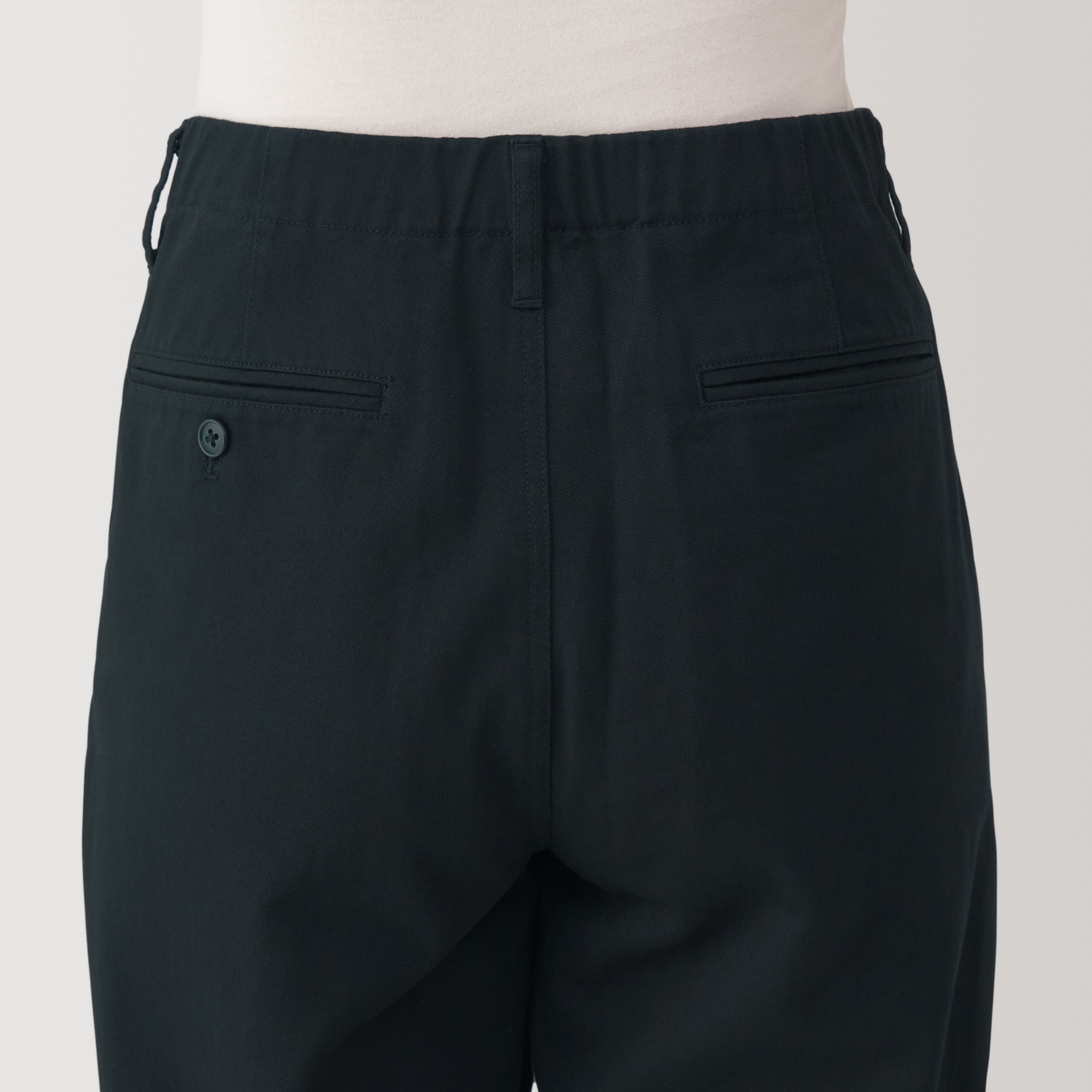 婦人　ムラ糸　チノタックワイドパンツ　股下長め