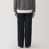 婦人　ムラ糸　チノタックワイドパンツ　股下長め