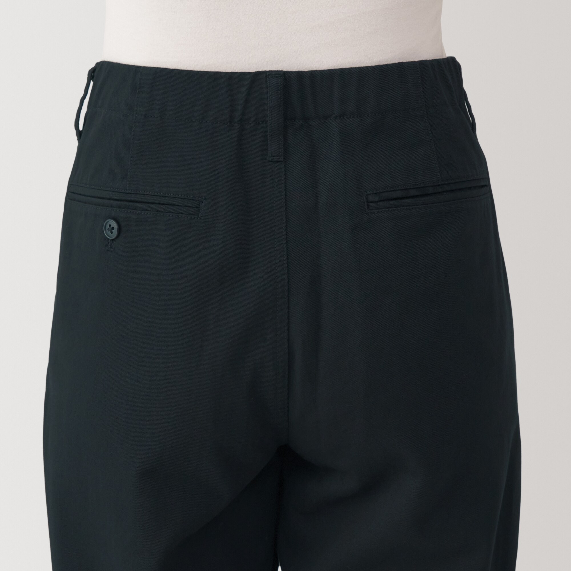 婦人　ムラ糸　チノタックワイドパンツ　股下長め