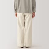 婦人　ムラ糸　チノタックワイドパンツ　股下長め