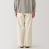 婦人　ムラ糸　チノタックワイドパンツ　股下長め