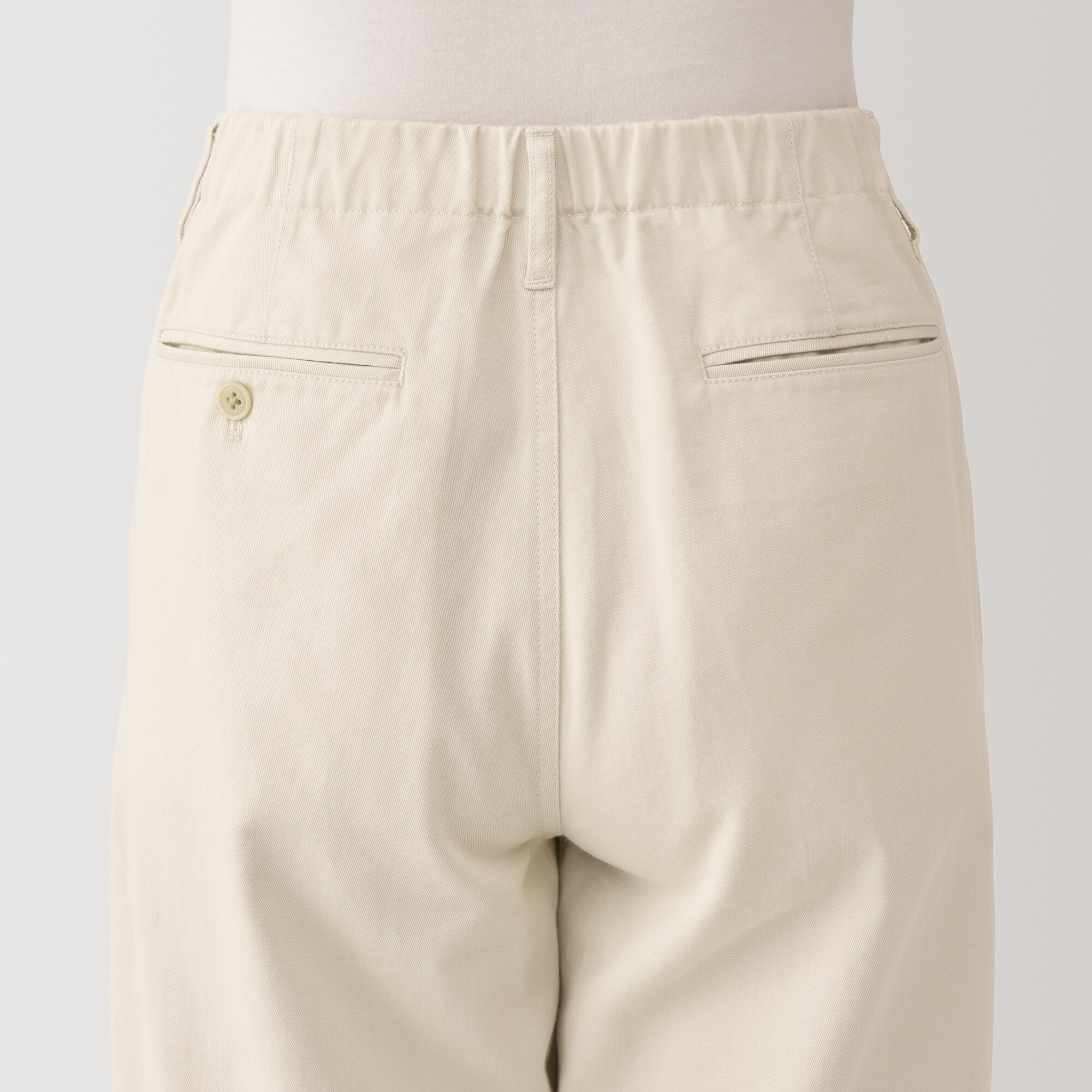 婦人　ムラ糸　チノタックワイドパンツ　股下長め