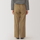 婦人　ムラ糸　チノタックワイドパンツ　股下長め