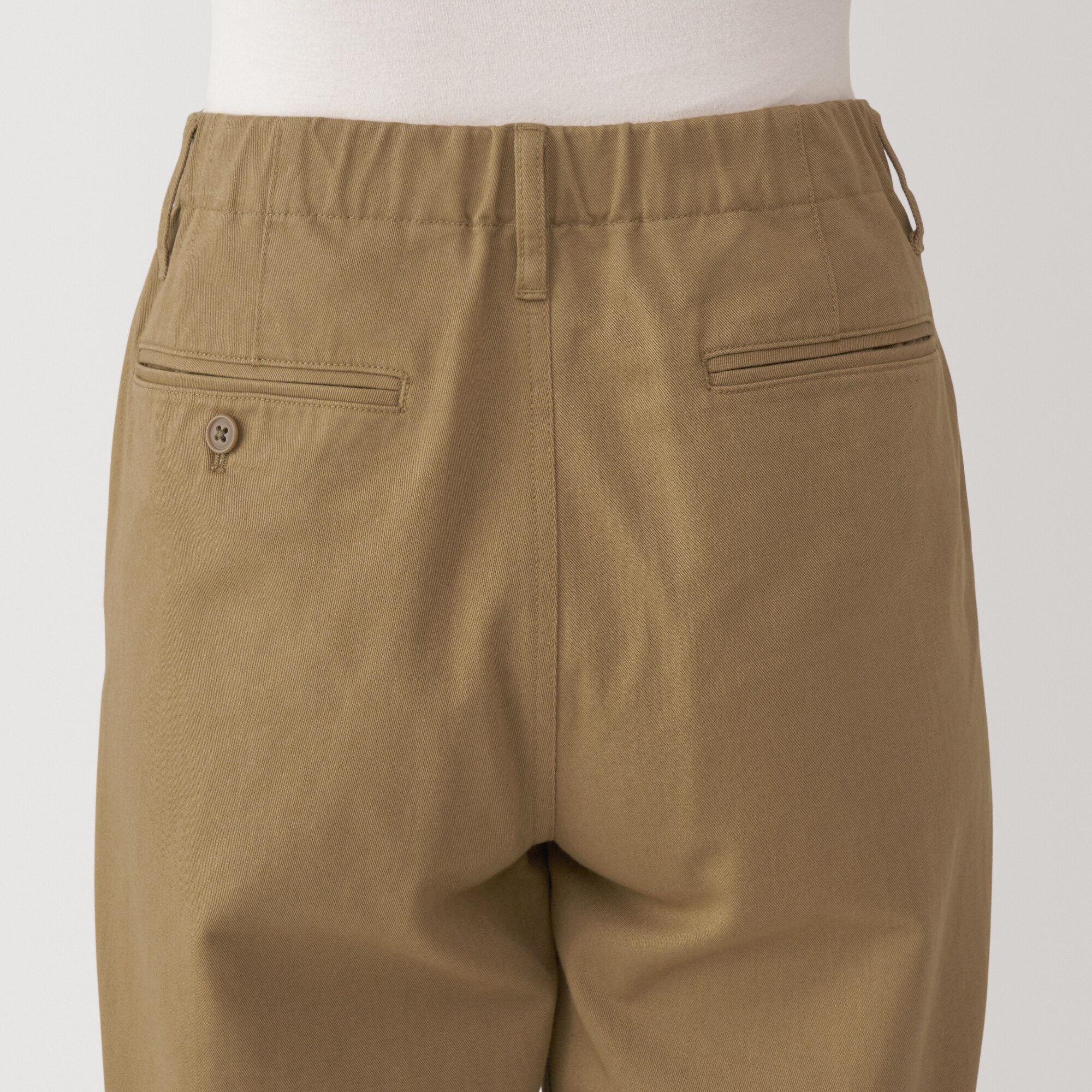 婦人　ムラ糸　チノタックワイドパンツ　股下長め