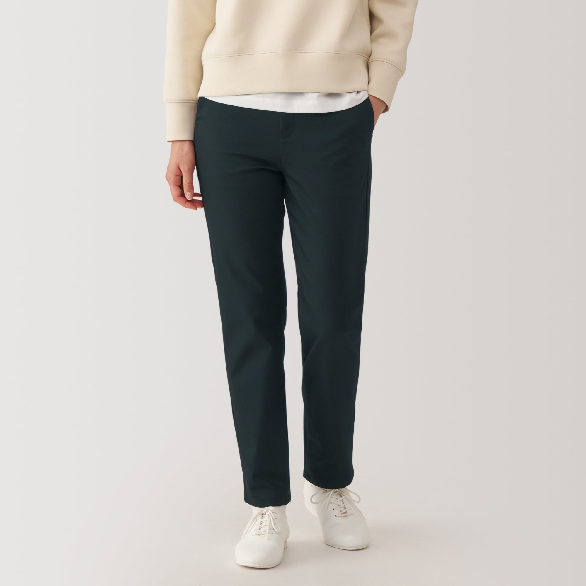 婦人 ストレッチチノ スリムテーパードパンツ 股下長め | 無印良品