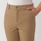 婦人　ストレッチチノ　スリムテーパードパンツ　股下長め