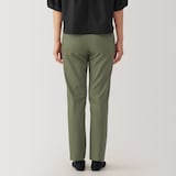 婦人　ストレッチチノ　スリムテーパードパンツ　股下長め