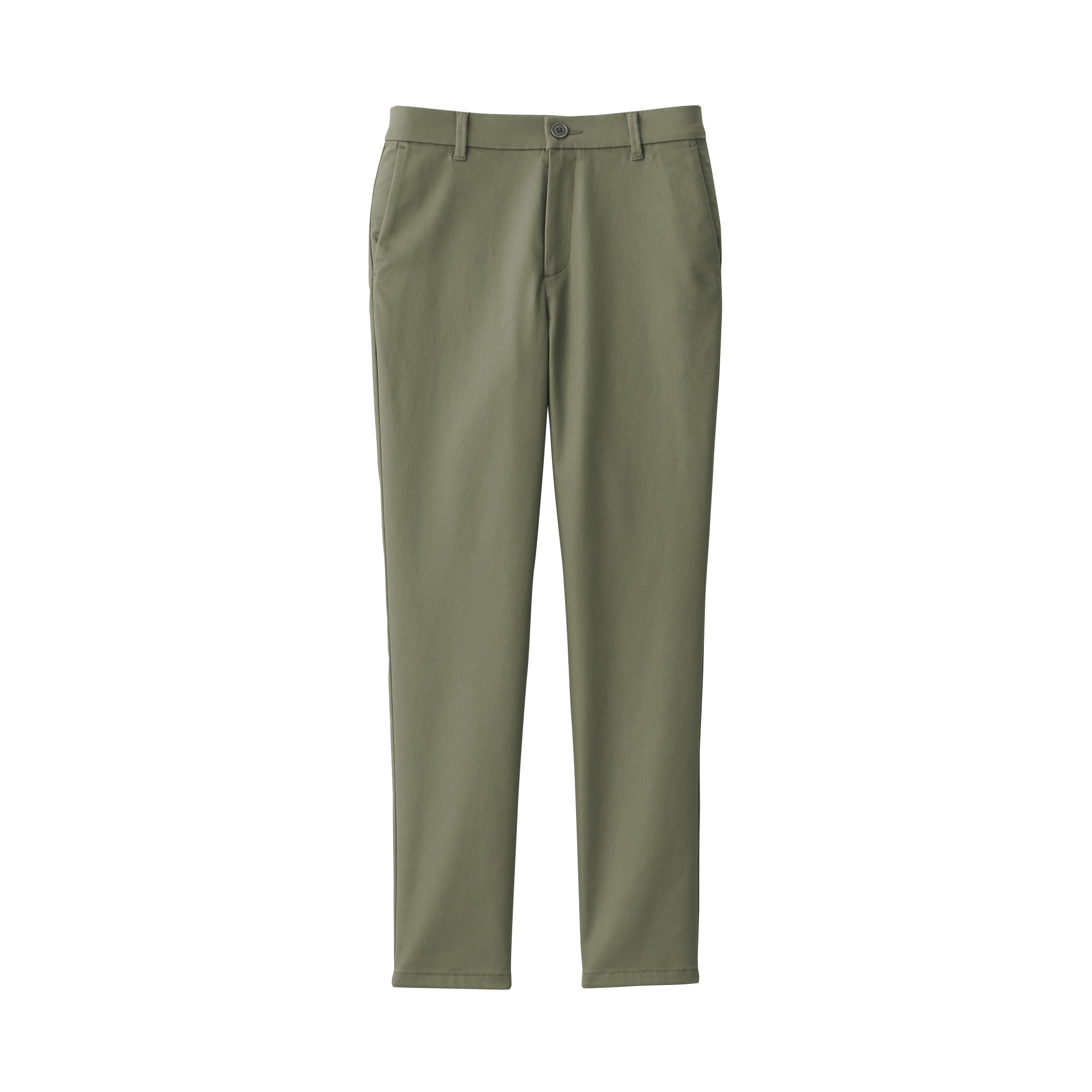 婦人　ストレッチチノ　スリムテーパードパンツ　股下長め